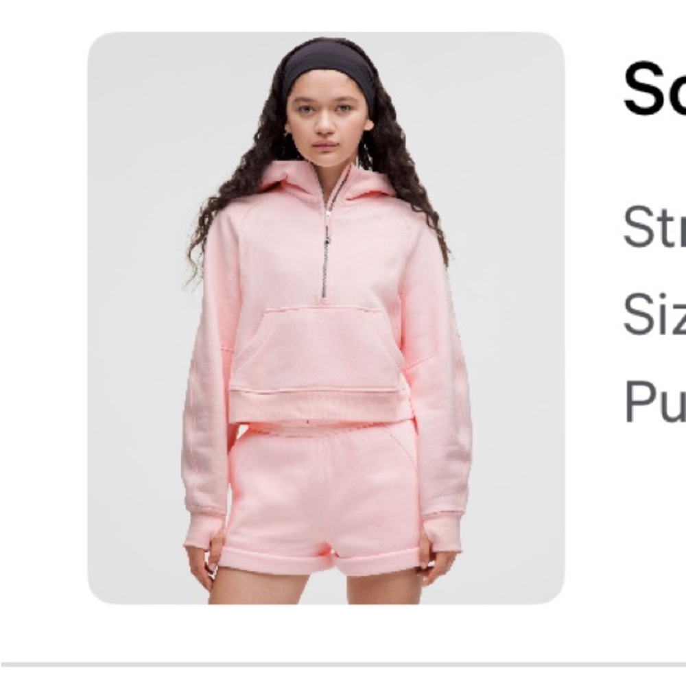 Lululemon Strawberry Milkshake Cropped Hoodie